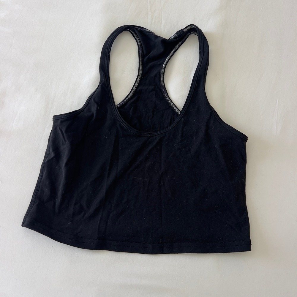 Lululemon Cool Racerback‎ Tank Top Cropped Black Racerback Yoga Tank